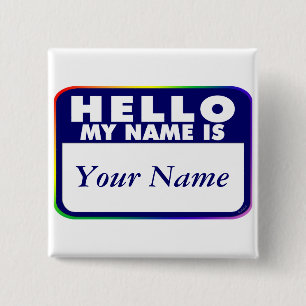 Badge Carré 5 Cm L'étiquette nommée - créez vos propres