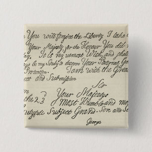 Badge Carré 5 Cm Lettre de George III à son grand-père