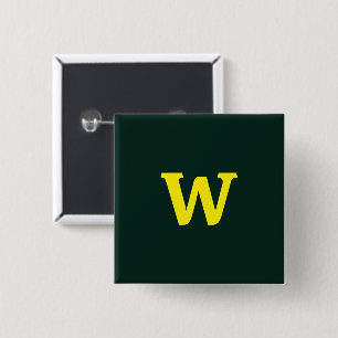 Badge Carré 5 Cm LETTRE initiale jaune vif moderne