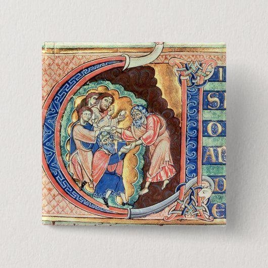 Badge Carré 5 Cm Lettre initiale "V" Visio Abdie (Devant)