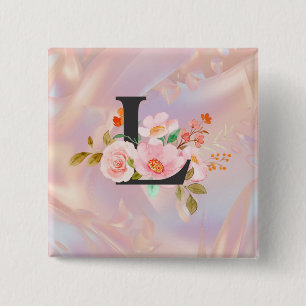 Badge Carré 5 Cm Lettre L