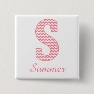 Badge Carré 5 Cm LETTRE PLEINE COPINE PLEINE CHEF S MONogramme