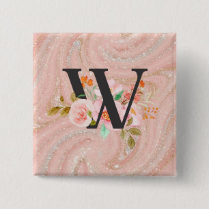 Badge Carré 5 Cm Lettre W