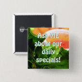 Badge Carré 5 Cm Lettuce Leaf Restaurant Spécial Flair Pins (Devant & derrière)