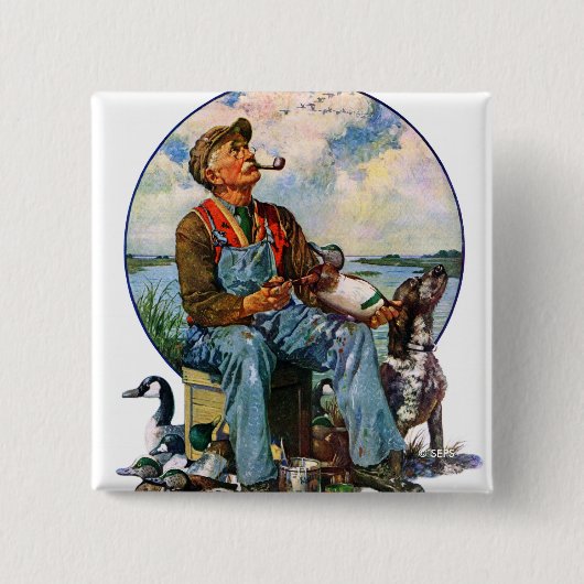 Badge Carré 5 Cm leurres (Devant)