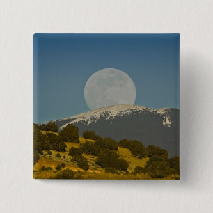 Badge Carré 5 Cm Lever de lune sur les montagnes Sangre de Cristo,