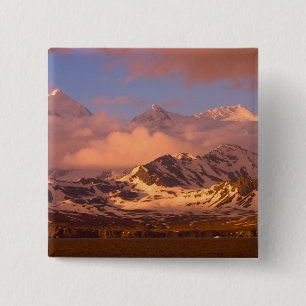 Badge Carré 5 Cm Lever de soleil sur les chaînes de montagnes du Su