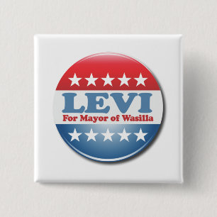 Badge Carré 5 Cm Lévi pour maire Button