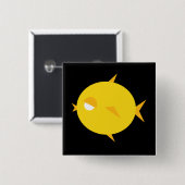 Badge Carré 5 Cm Lèvres potelées de poussin (Devant & derrière)