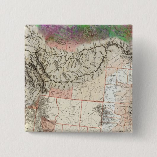 Badge Carré 5 Cm Lewis et Clark (Devant)