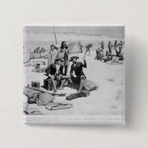 Badge Carré 5 Cm Lewis et Clark à la bouche de la Colombie