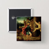 Badge Carré 5 Cm L'expulsion du saint Roch de Rome (Devant & derrière)