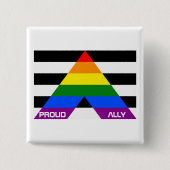 Badge Carré 5 Cm LGBT Pride Rainbow Fière Ally (Devant)