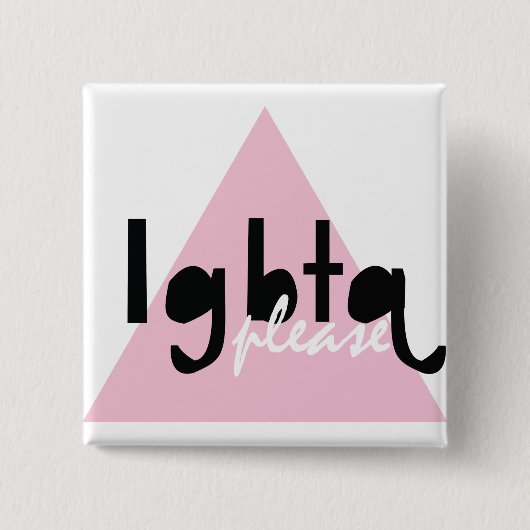 Badge Carré 5 Cm LGBTQ S'Il Vous Plaît (Devant)