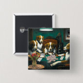 Badge Carré 5 Cm L'heure-milliampère Jongg poursuit le Pin (Devant & derrière)