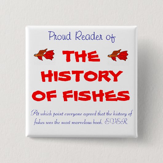 Badge Carré 5 Cm L'histoire des poissons (Devant)