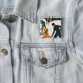 Badge Carré 5 Cm L'hiver à Davos (En situation)