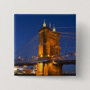 Badge Carré 5 Cm L'horizon de Cincinnati, Ohio, États-Unis au crépu