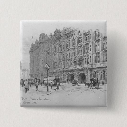 Badge Carré 5 Cm L'hôtel intérieur, Manchester, c.1910 (Devant)