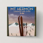 Badge Carré 5 Cm Liban et Syrie Mt Hermon Ski (Devant)