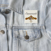 Badge Carré 5 Cm Libellule de Sassenach (En situation)