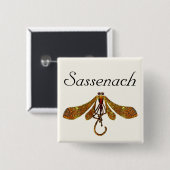 Badge Carré 5 Cm Libellule de Sassenach (Devant & derrière)
