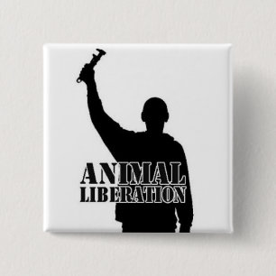 Badge Carré 5 Cm Libération animale