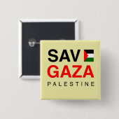 Badge Carré 5 Cm Libérez la Palestine Génocide Drapeau palestinien (Devant & derrière)