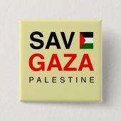 Badge Carré 5 Cm Libérez la Palestine Génocide Drapeau palestinien (Devant)