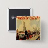 Badge Carré 5 Cm Liberté américaine (Devant & derrière)