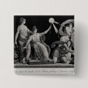 Badge Carré 5 Cm Liberté, frappant en bas de l'ignorance et du
