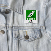 Badge Carré 5 Cm Libre ! La Palestine (En situation)