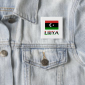 Badge Carré 5 Cm Libye et drapeau libyen (En situation)
