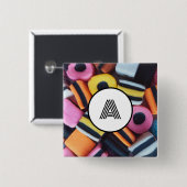 Badge Carré 5 Cm Licorice Allsports Lover Monogramme initial Amusem (Devant & derrière)