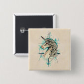 Badge Carré 5 Cm Licorne (Devant & derrière)