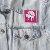 Badge Carré 5 Cm licorne blanche (En situation)