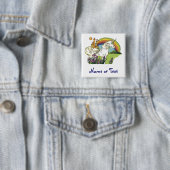 Badge Carré 5 Cm Licorne de conte de fées (En situation)