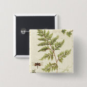 Badge Carré 5 Cm Lierres et fougères (Devant & derrière)