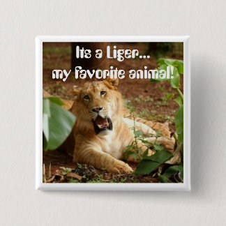 Badge Carré 5 Cm Liger… Mon bouton animal préféré