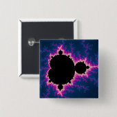 Badge Carré 5 Cm Lightningbrot - fractale (Devant & derrière)