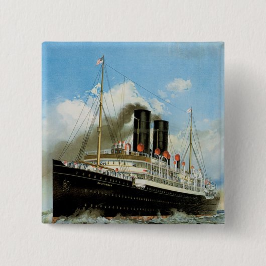 Badge Carré 5 Cm Ligne Ancre (Devant)