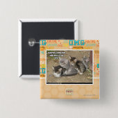 Badge Carré 5 Cm Ligne Caturday Conga (Devant & derrière)