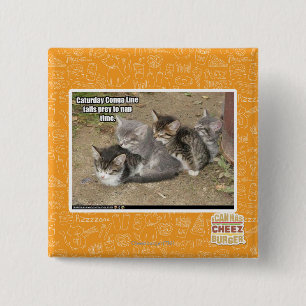 Badge Carré 5 Cm Ligne de Conga de Caturday