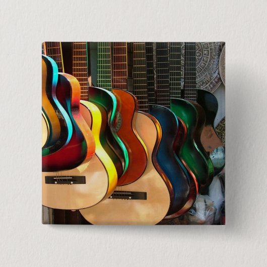 Badge Carré 5 Cm Lignes et bouton de courbes (Devant)