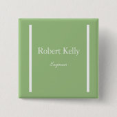 Badge Carré 5 Cm Lignes vertes et blanches sur mesure (Devant)