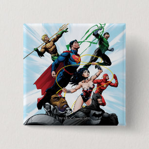 Badge Carré 5 Cm Ligue de la justice - Groupe 1