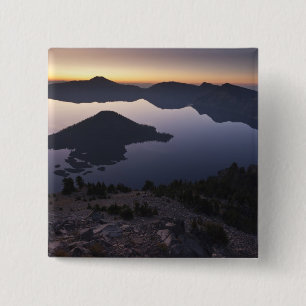 Badge Carré 5 Cm L'île de Wizard au lever du jour, parc national du