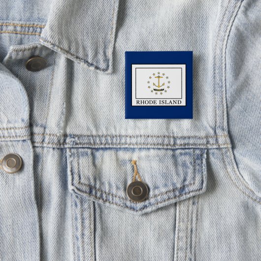 Badge Carré 5 Cm L'île Rhode (En situation)