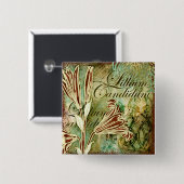 Badge Carré 5 Cm Lillium candidum (Devant & derrière)