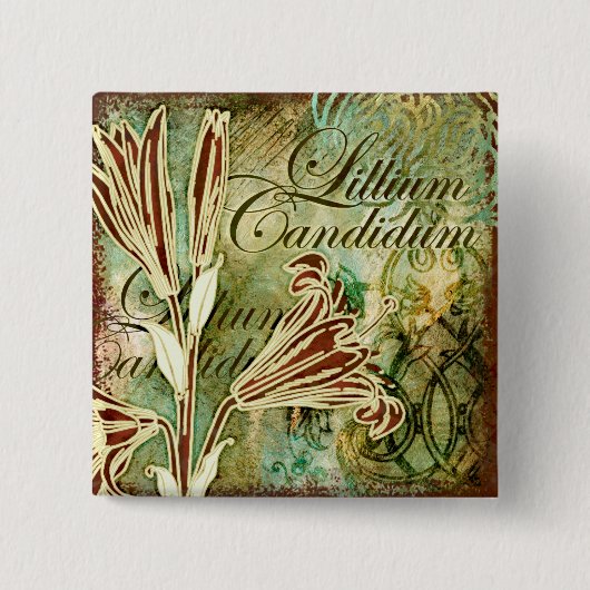 Badge Carré 5 Cm Lillium candidum (Devant)